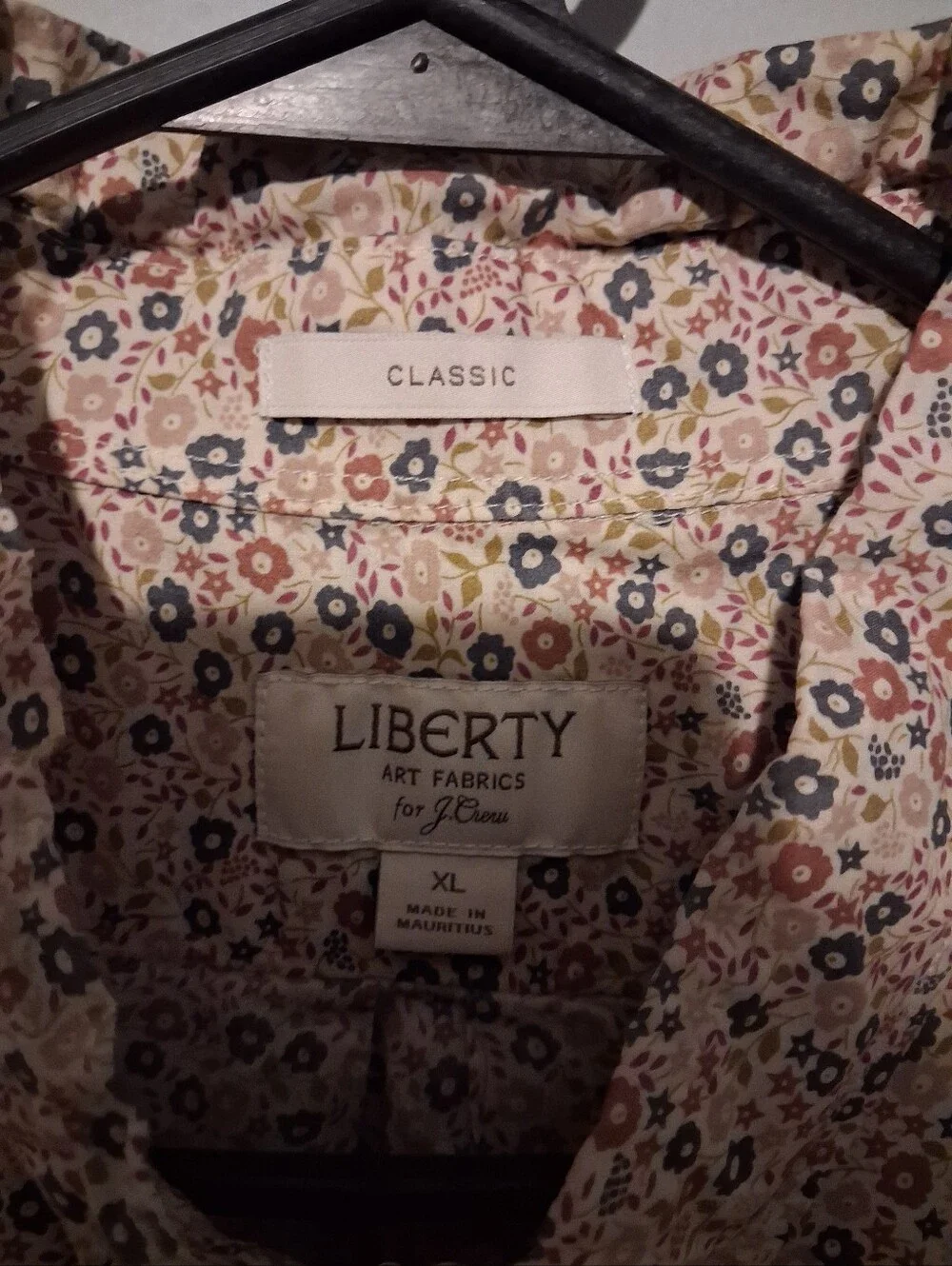 J. Crew Liberty Fabric Button Floral Shirt Short Sleeve Button Down Sz XL Boho